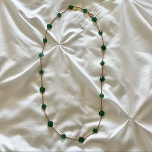 Turkish brass and green stone necklace